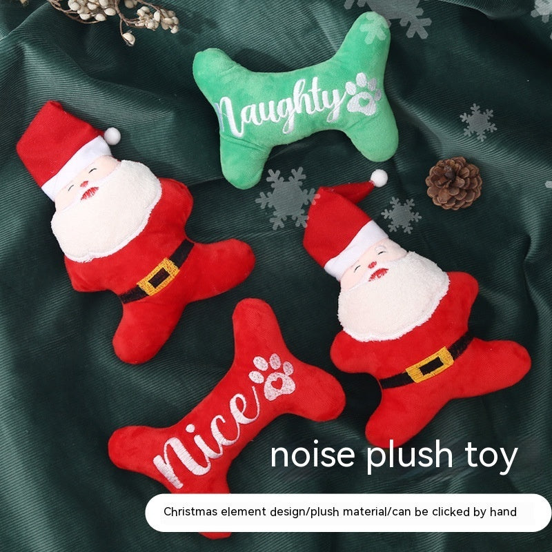 Christmas Dog Plush Sounding Puppy Pets Toy Santa Claus Decorations Pet Products