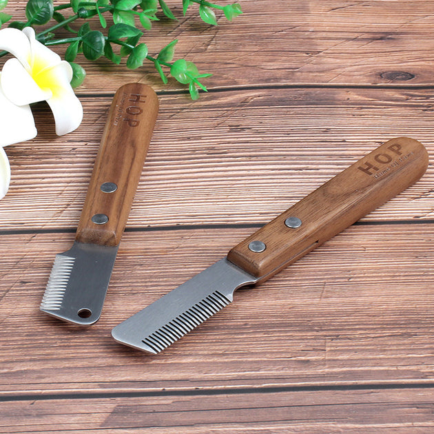 Pet Plucking Knife Comb Wooden Handle Terrier Dog Supplies Pet Shaving Knife