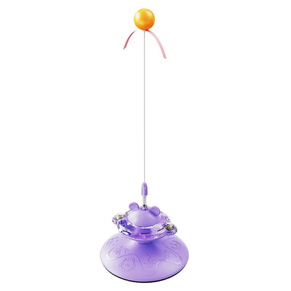 Cute Cat Fur Ball Cute Cat Teaser Wand Pet Products Spring Toy Cat Interactive Toys With Suction Cup Scratcher Toy Cat Supplies