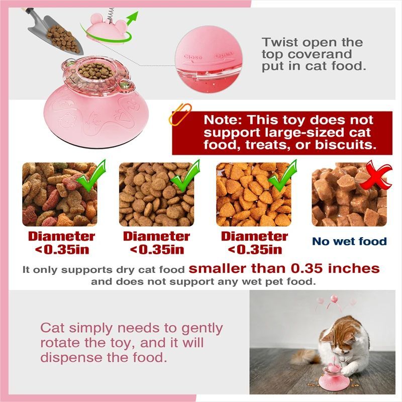 Cute Cat Fur Ball Cute Cat Teaser Wand Pet Products Spring Toy Cat Interactive Toys With Suction Cup Scratcher Toy Cat Supplies