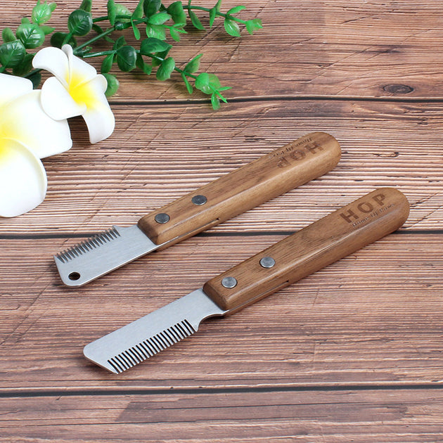 Pet Plucking Knife Comb Wooden Handle Terrier Dog Supplies Pet Shaving Knife